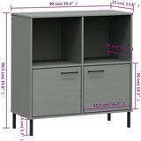  Regal za knjige s metalnim nogama sivi 90x35x90,5 cm drvo OSLO | Eponuda.com
