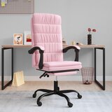 vidaXL Nagibni pisarniški stol roza žamet | Shoptok.si