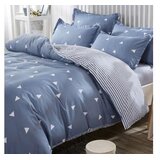 Lessentiel Maison set posteljine Ucgen, 200x220 cm, 220x240 cm, plavo-bijela | Eponuda.ba