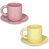 Tognana Set skodelica za črno kavo Colorblock 100ml / roza, rumena / 2 kos / porcelan, (5000267859) | Shoptok.si