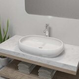  Umivaonik s miješalicom keramički ovalni bijeli | shoptok.hr