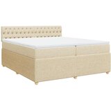  Krevet s oprugama i madracem krem 200 x 200 cm od tkanine | shoptok.hr
