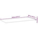 vidaXL Površina za umivaonik neobrađena 120x60x2 cm od drva bagrema | shoptok.hr
