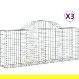  Lučne gabionske košare 3 kom 200x30x80/100 cm pocinčano željezo | shoptok.hr