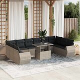  11-dijelni set vrtnih sofa poliratan s jastucima svijetlosivi | shoptok.hr