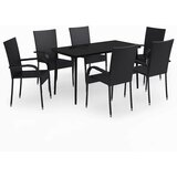  7-dijelni vrtni blagovaonski set crni | shoptok.hr