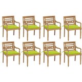 The Living Store Batavia stoli z blazinami 8 kosov trdna tikovina - Batavia Stol, (21494360) | Shoptok.si