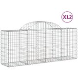  Lučne gabionske košare 12 kom 200x50x80/100cm pocinčano željezo | shoptok.hr