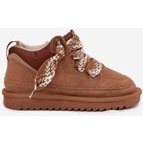 VINCEZA Suede Women's Snow Boots With Fur and Thick Lacing | shoptok.hr