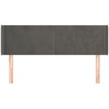  Uzglavlje s ušima tamnosivo 147x16x78/88 cm baršunasto | Eponuda.com