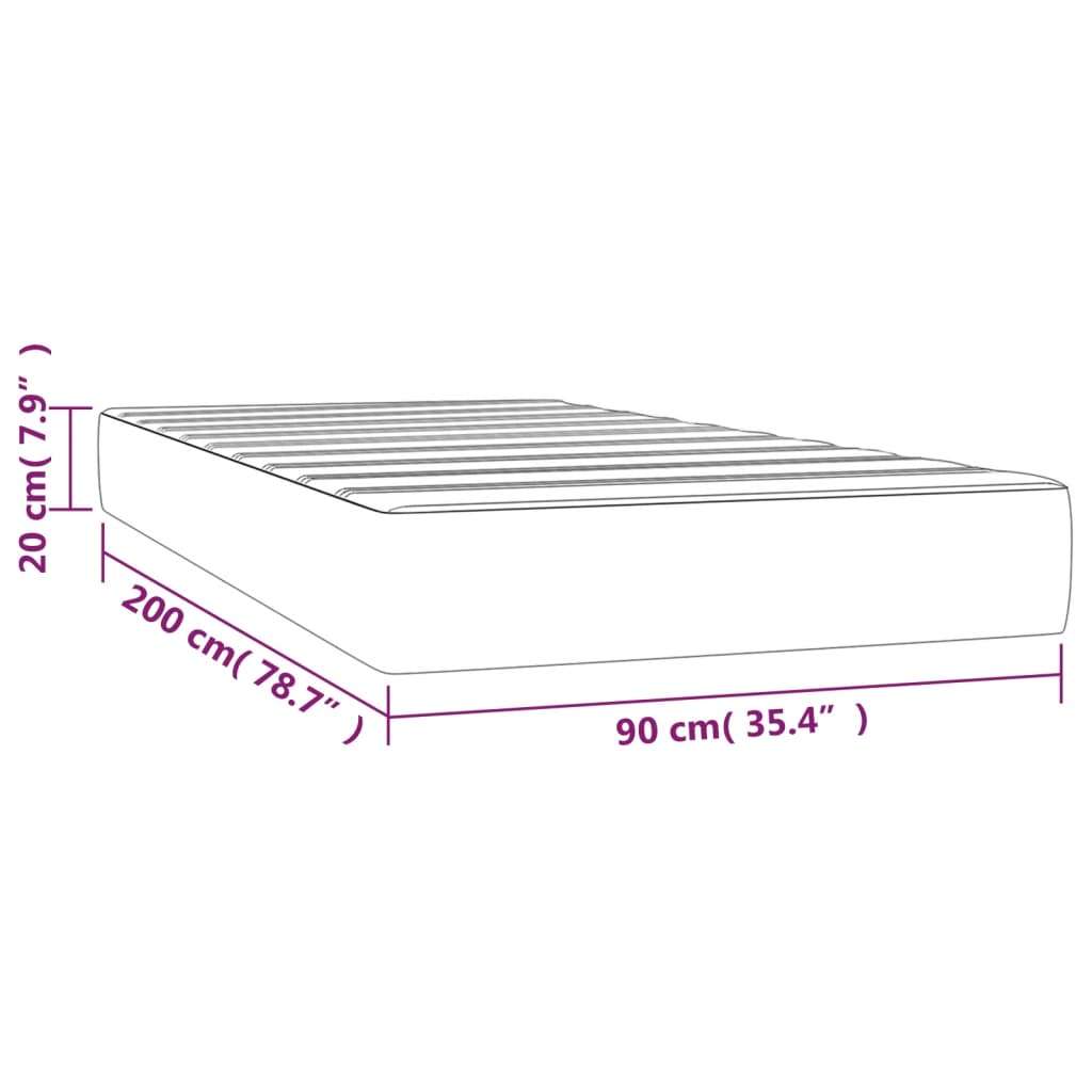 vidaXL Vzmetnica z žepkasto vzmetjo svetlo siva 90x200x20 cm blago | Shoptok.si