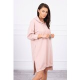 Kesi Hooded dress with a long back in dark powder pink Cijene