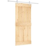  Klizna vrata 90 x 210 cm Čvrsta borovina (neobrađena) | shoptok.hr
