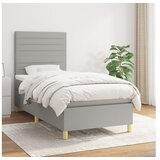  Box spring postelja z vzmetnico svetlo siva 90x190 cm blago | Shoptok.si