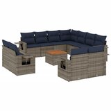  Vrtni set s jastucima, 12 dijelova, sivi poliratan | shoptok.hr