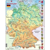 Larsen Uokvirjena sestavljanka - Nemčija - fizični zemljevid - nemščina