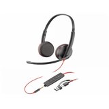  Slušalice poly blackwire 3225 stereo usb-c headset +3.5mm plug +usb-c/a Adapter/8X229AA/crna cene
