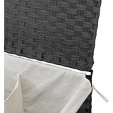  Košara za rublje s 2 odjeljka siva 53 x 35 x 57cm od poliratana | shoptok.hr