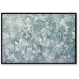  Slika - Ornaments in Worn Muted Turquoises: Delicate Plant Pattern 90x60 U crnom drvenom okviru | shoptok.hr