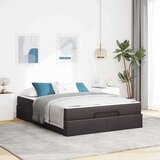  Konstrukcija postelje Temno rjava 140 x 200 cm blago | Shoptok.si