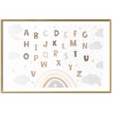 Plakat - Letters in Muted Colors 90x60 Zlatni okvir s margom | shoptok.hr