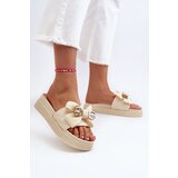 Boto Women's Beige Slippers with Bow and Bear Katterina | Shoptok.si