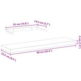  Plutajuće police 2 kom 90x23,5x4 cm od konstruiranog drva | shoptok.hr