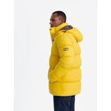 Ombre Men's puffer jacket with check lining - yellow | Shoptok.si