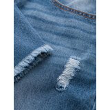Ombre Men's short denim shorts with rips and holes - blue | shoptok.hr