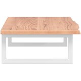  Zidna polica za umivaonik od čelika i masivne hrastovine Smeđa 100 x 40 x 2 cm | Shoptok.si