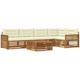 vidaXL Zunanja garnitura za sedenje z blazino 6 pcs Naravna in smetana, (5000282485) | Shoptok.si
