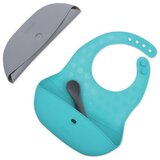 BBLÜV Pöket podbradnik sa žličicom Grey/Aqua 2 kom | shoptok.hr