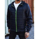 DStreet Men's transitional quilted jacket with hood dark blue | Eponuda.ba