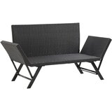  Vrtna klupa s jastucima 176 cm crna od poliratana | shoptok.hr