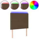Maison Chic led posteljno vzglavje - vzglavna omarica - nočna omarica temno rjavo 80x5x118/128 cm blago, (21708237) Cene