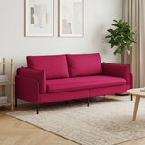 SOFA za 3 osobe 3-sjedalo Vinska crvena 222 x 81 x 89 cm Baršun Cijene