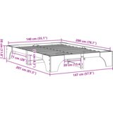 vidaXL Posteljni okvir Voščena rjava Trden les 140 x 200 cm Trden | Shoptok.si