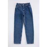 Trendyol dark blue high waist comfort mom jeans cene