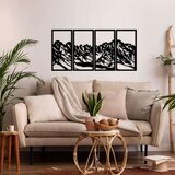 Wallxpert metalni zidni ukras 5318, planinski venac u 4 panela, 100 x 50 cm, crni Cene