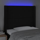  LED uzglavlje crno 103 x 16 x 118/128 cm od tkanine | shoptok.hr