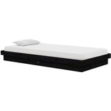  Posteljni okvir črn iz trdnega lesa 100x200 cm, (20646164) | Shoptok.si