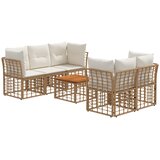  Set vanjskih sofa 6 kom. Prirodna i krema bijela poliratan | shoptok.hr