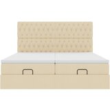  Otomanski okvir kreveta s madracima krem 160x200cm od tkanine | shoptok.hr