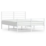 The Living Store Kovinski posteljni okvir z vzglavjem in vznožjem bel 120x200 cm - Posteljni Okvir, (21527584) | Shoptok.si