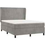  Box spring postelja z vzmetnico svetlo siva 140x200 cm žamet, (20790288) | Shoptok.si