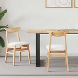 Trpezarijske stolice 2 kom. Čvrsto drvo od gume Prirodna | shoptok.hr