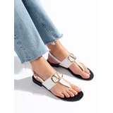 SHELOVET Women's sandals flip-flops white