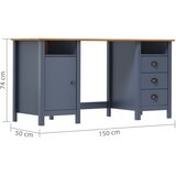  Radni stol Hill sivi 150 x 50 x 74 cm od masivne borovine | Eponuda.com