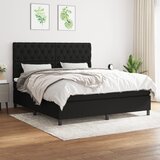  Krevet s oprugama i madracem crni 160x200 cm od tkanine | shoptok.hr