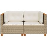 vidaXL Kutne vrtne sofe s jastucima 2 kom bež od poliratana | shoptok.hr